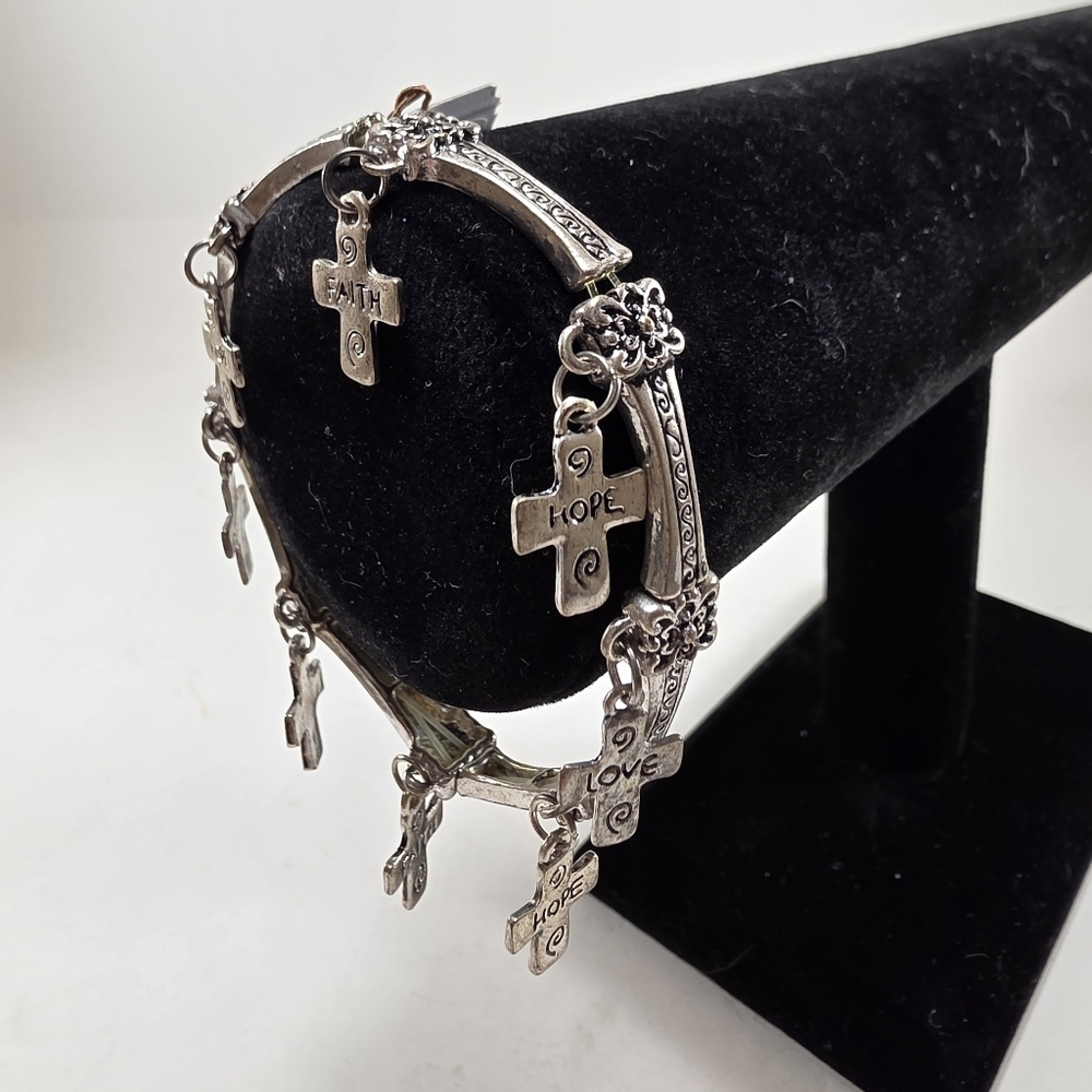 Cape Classic Faith,Hope,Love Cross Charm Bracelet